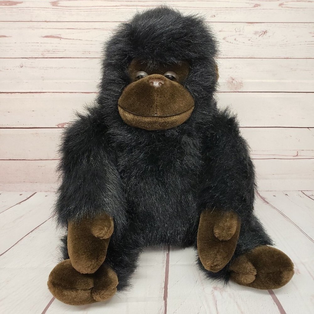 Lucky Plush Toys 17" Gorilla Monkey Black Brown Plush